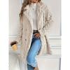 Women Double Sided Fleece Double Breasted Pockets Mid Long Casual Cardigan Coat