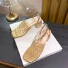 Fashion Woven Mesh Women'S Sandals Baotou Hollow Thick Heel Women'S Pumps And Heels Elegant Banquet Women Shoes Sandalias Mujer