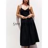 Summer New Women Clothes Sexy Style V-neck Sleeveless With Belt Patchwork Sling Midi Dress 1165065