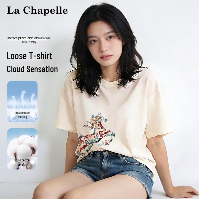 

La Chapelle Women s Ethnic Warhorse Print Pure Cotton T-Shirt 2XL