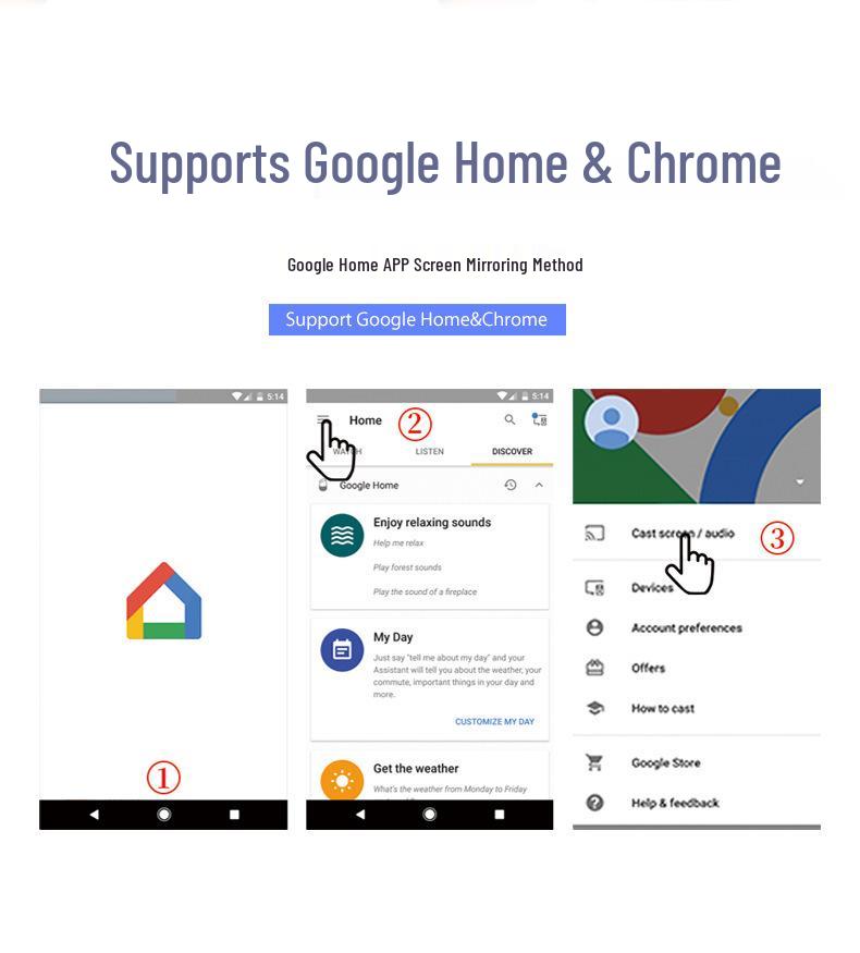 Mirascreen 4K Kabelloses Bildschirmspiegelungsgerät für VGA/HD, Kompatibel mit Google/iOS/Android