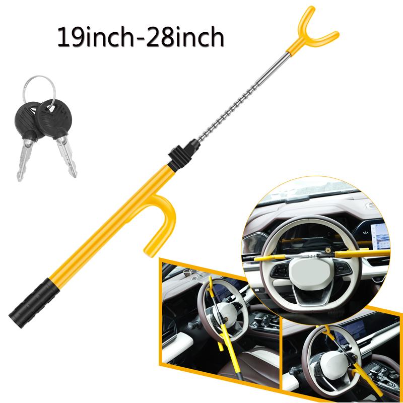 Vehicle Steering Wheel Lock Car Anti Theft Security Lock with Adjustable Length Universal Fit for Cars SUVs Motorhomes Carava