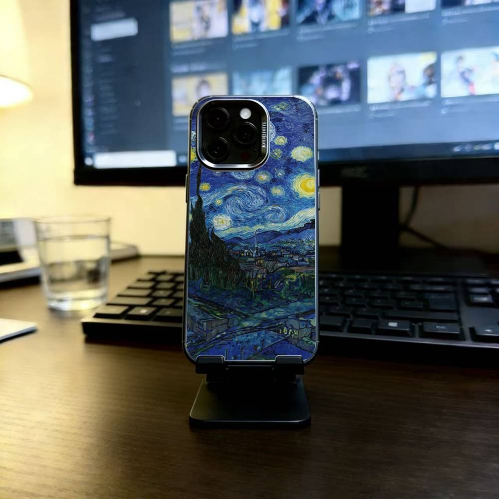 Van Gogh Starry Sunflowers Phone Case For iPhone 17,16,15,14,13,12,11 Plus,Pro Max,XS,Colorful Silver Phone case Funda Cover