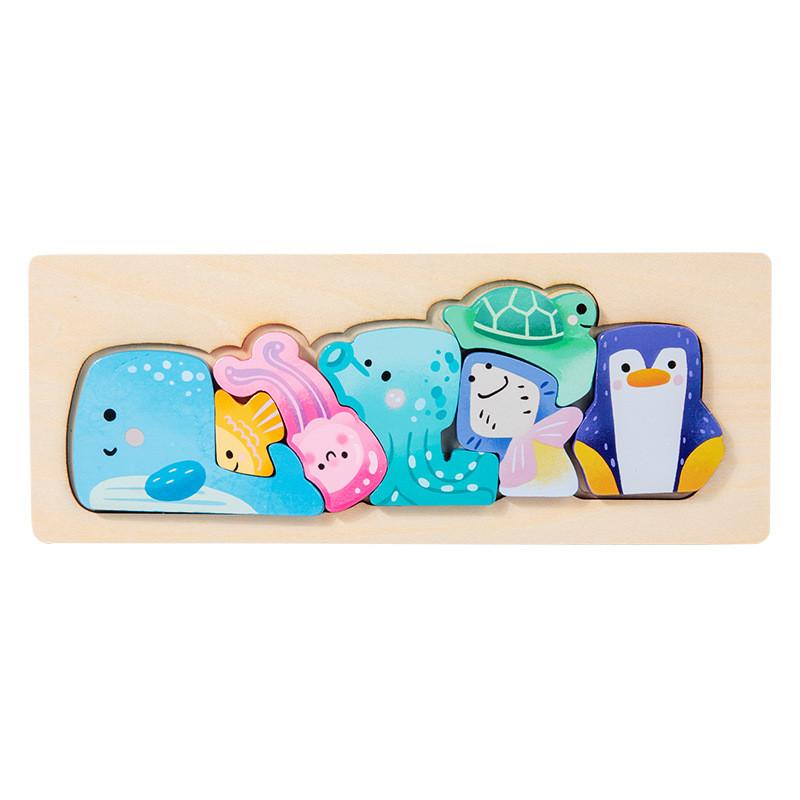 Wooden Childrens Puzzle Board With Animal Illustrations For Early Education And Cognitive Development