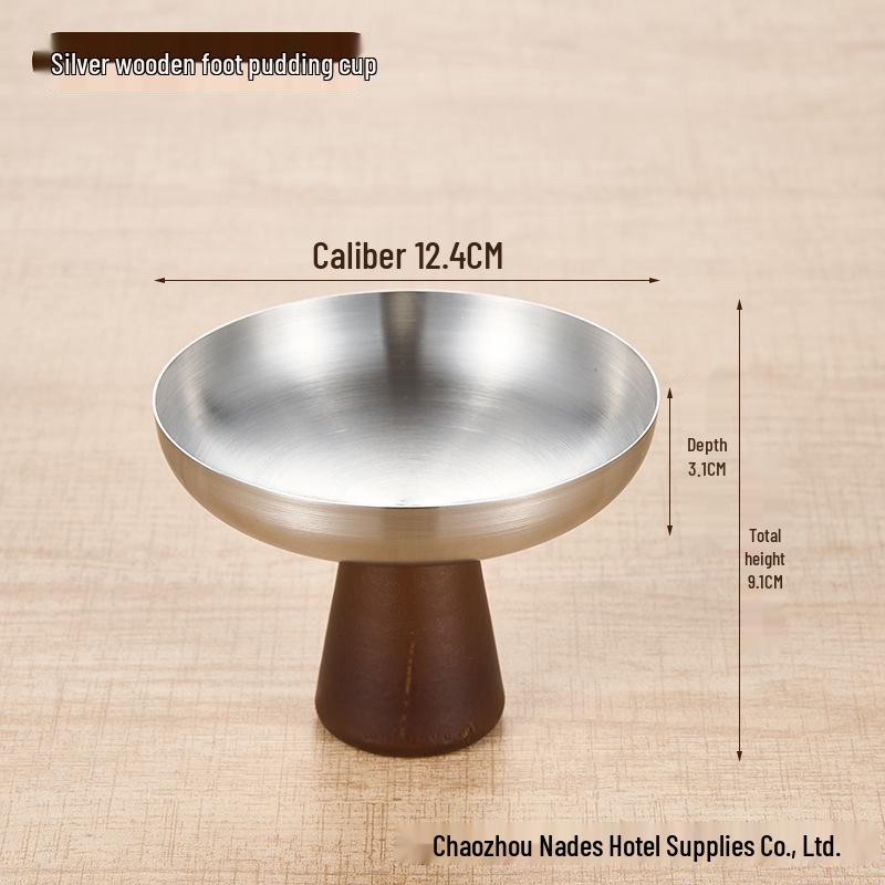 304 Stainless Steel Elevated Ice Cream and Dessert Cup, Silver Gold