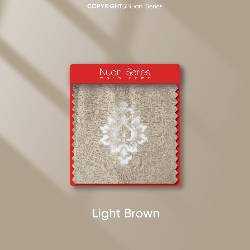 

1 шт. серия Nuan 60-70% светло-коричневый европейский жаккардовый занавес с затенением для украшения окна спальни гостиной W155cm x L125cm светло-коричневого