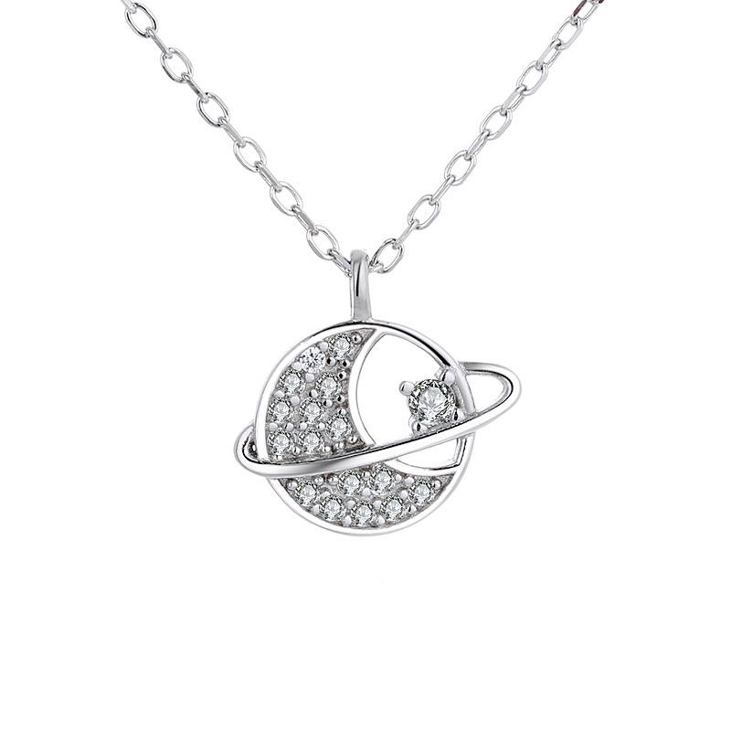 S925 Sterling Silver Star and Moon Necklace: Elegant and Stylish Jewelry for Women