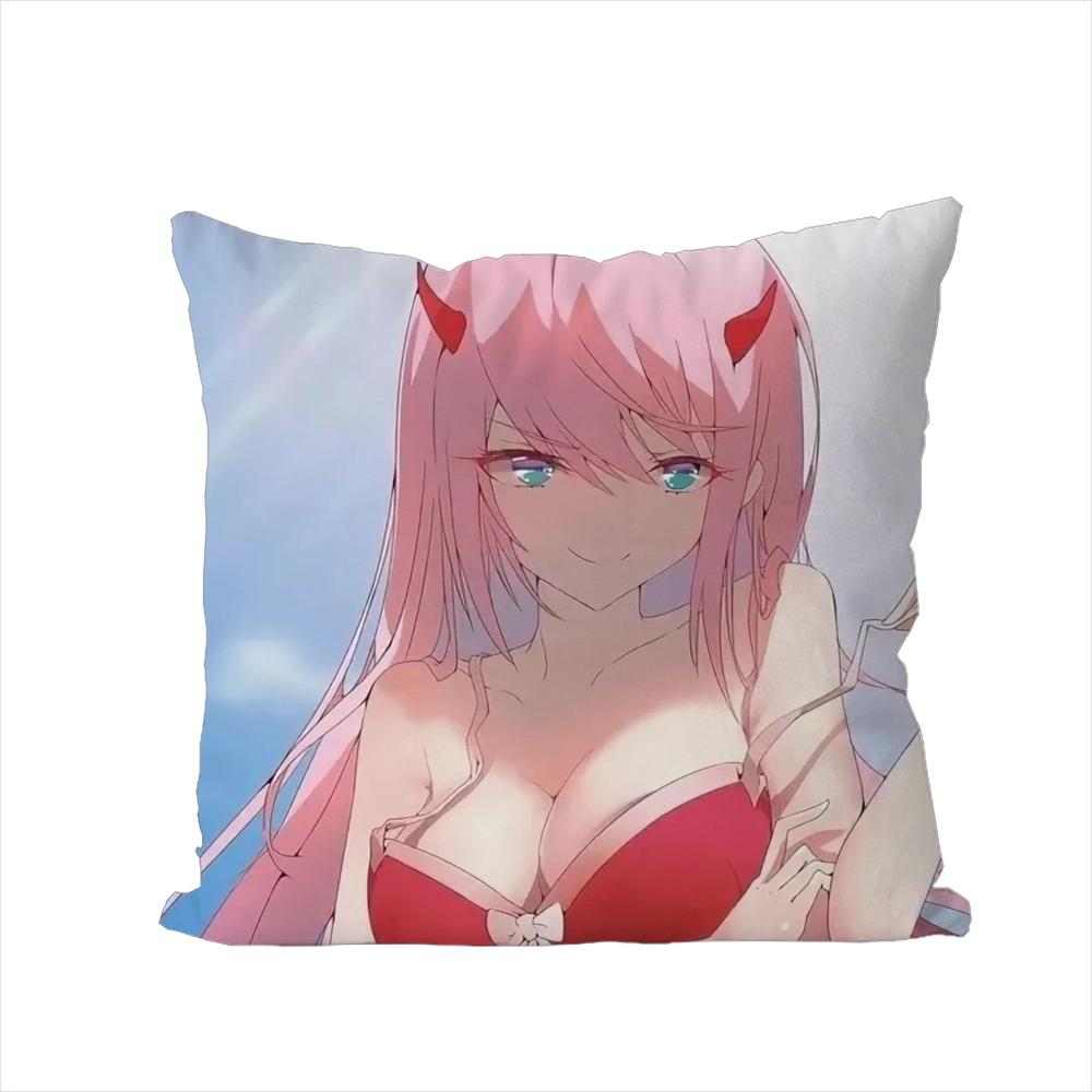 Darling In The FranXX Pillow Case For Car Sofa Decorative Home Doublesided Print Plush Square Throw Pillow Cushion Cover