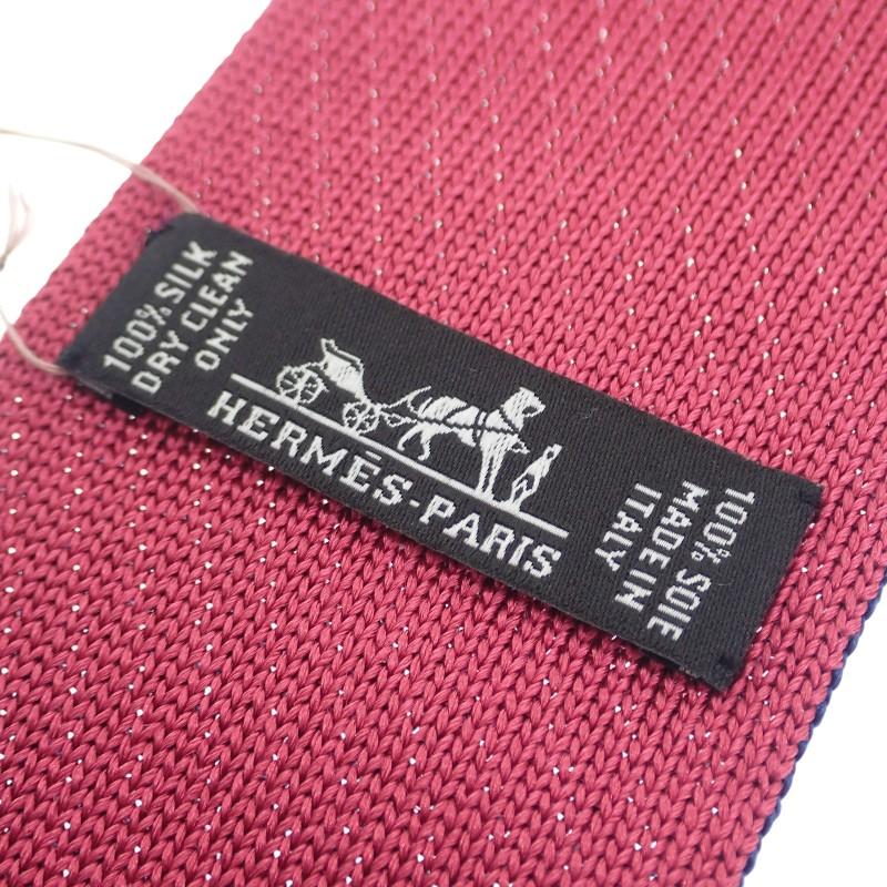 HERMES  H903022T 02  tie Navy silk mens