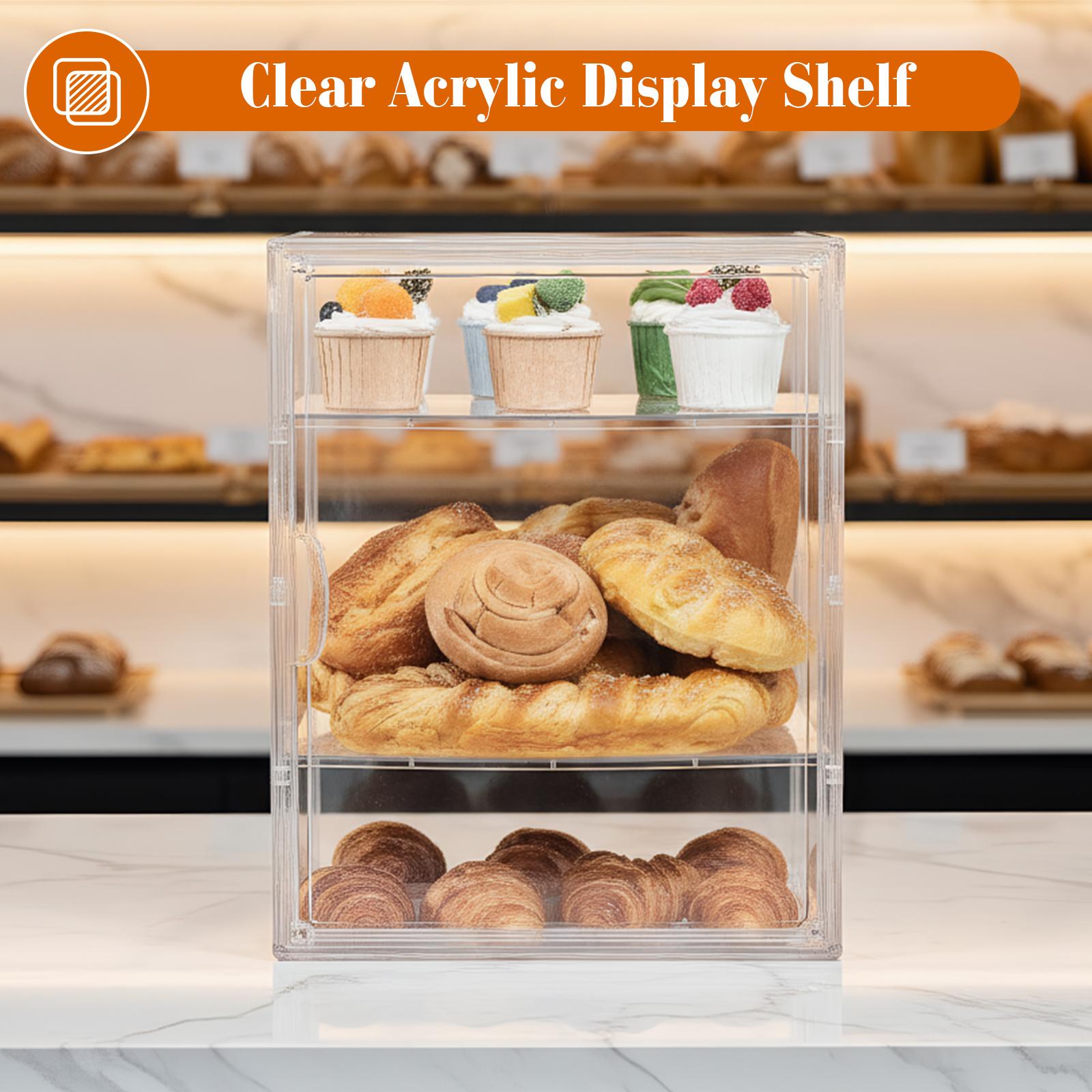 Transparent Makeup Organiser Adjustable Plastic Cosmetics Shelf Large Capacity Figurines Display Case for Home Office