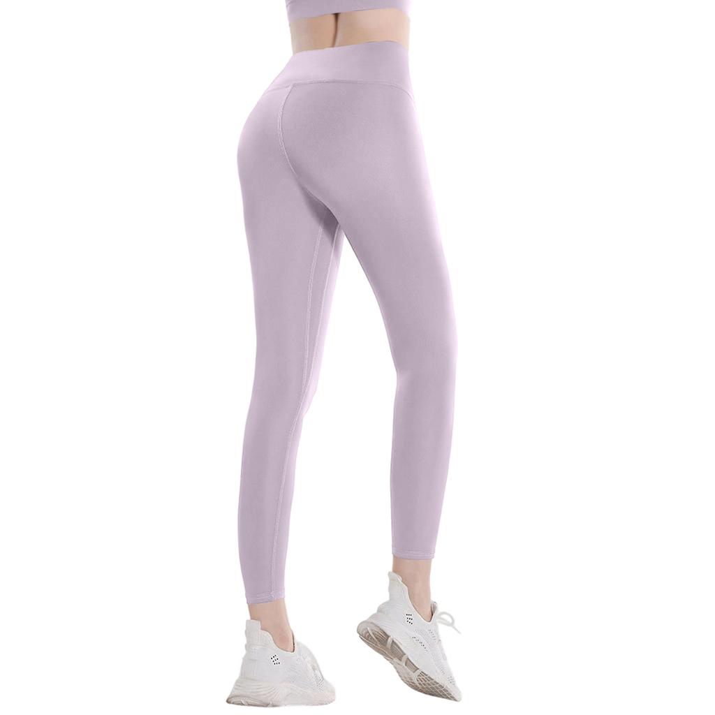 Damen Lange Schnelltrocknende Fitness-Sporthose, Enganliegende High-Waist Laufhose mit Po-Lifting