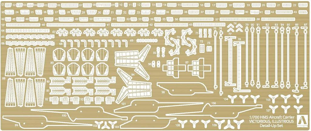 Aoshima Bunka Kyozai Waterline Series 717 Royal Navy Aircraft Carrier HMS Victorious Plastic Model 1/700 No.