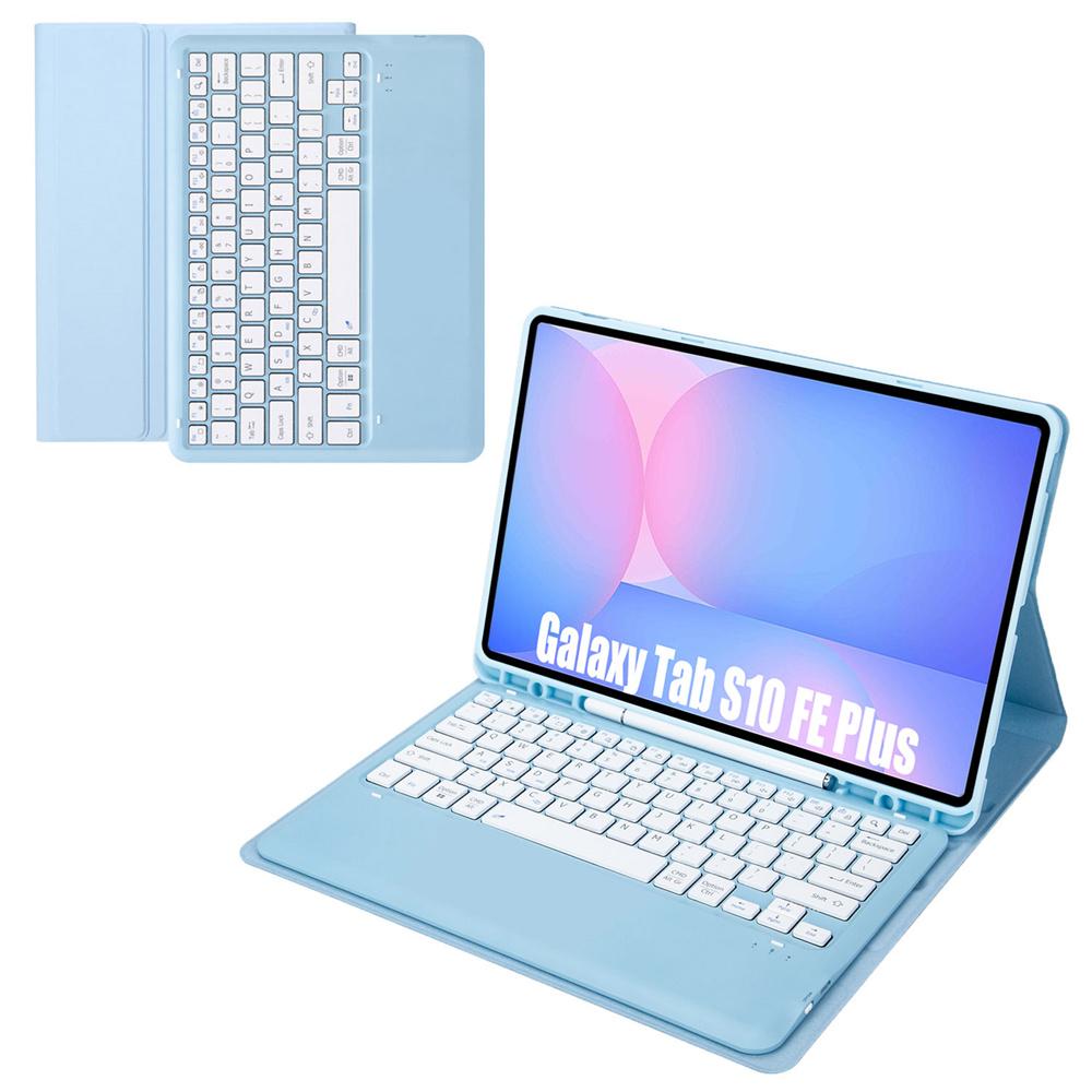 

A820B For Samsung Galaxy Tab S10 FE+ X620/X626B Detachable Bluetooth-Compatible Keyboard Case with Pen Slot Ice Blue