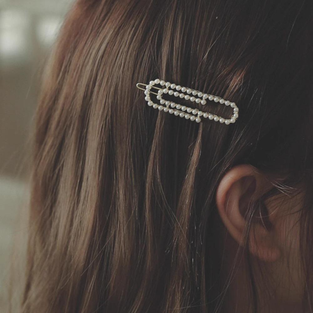 Fashion Pearl Delicate Paper Clip Pearl Hairpin Edge Clip Bangs Clip Headgear Hair Accessories