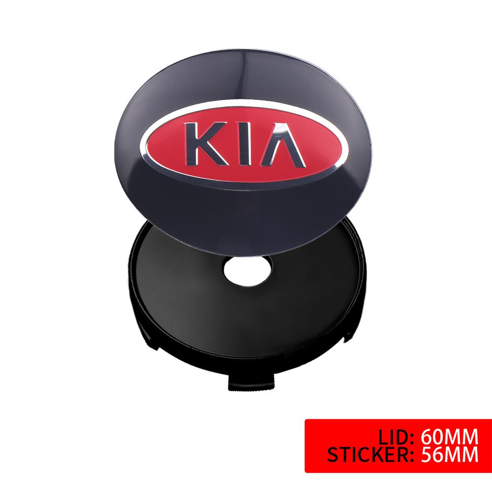 2026 Hot Car Sticker 4PC 56mm 60mm Car Wheel Center Covers Sticker Hub Cap Decoration For KIA Ceed Sorento K5 Rio Sportage Soul