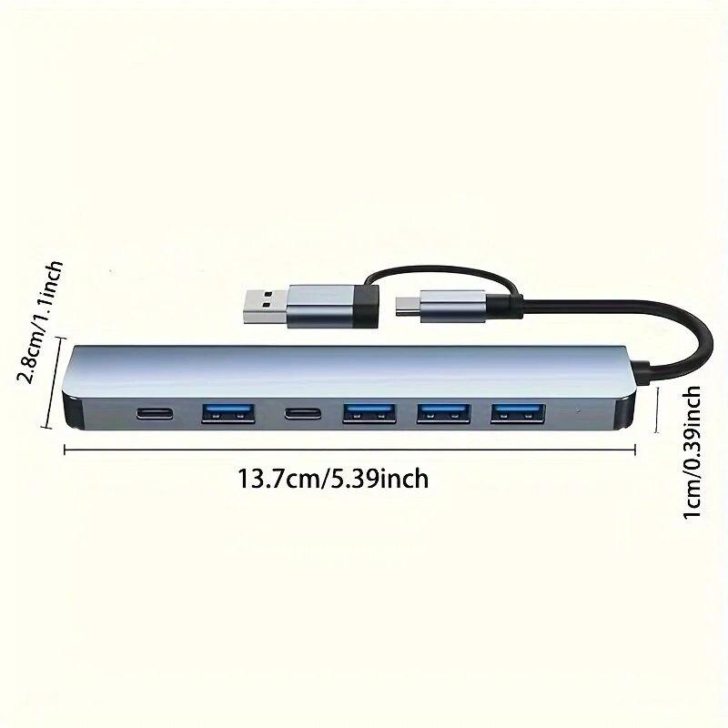7 In 1 Type C HUB USB 3.0 Extender Type C Multi-port Splitter Converter OTG Adapter Type C Docking Station For Macbook Laptop PC