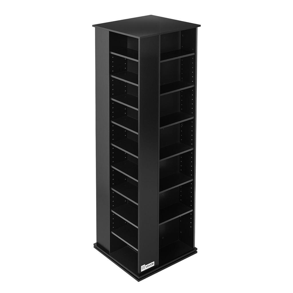 Media Storage Cabinet, CD Rack Tower, 34 Compartments Rotating Media Tower Rack for CDs, DVDs, Books and Game Discs, DVD Stand for Living Room, Home