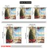2pcs 2D flat printing Merry Christmas Curtain Christmas Tree Beach Durable 100% Polyester Fabric Without Electricity Family