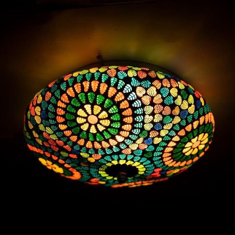 

Многоцветная декоративная настольная лампа из мозаичного стекла ручной работы для домашнего декора