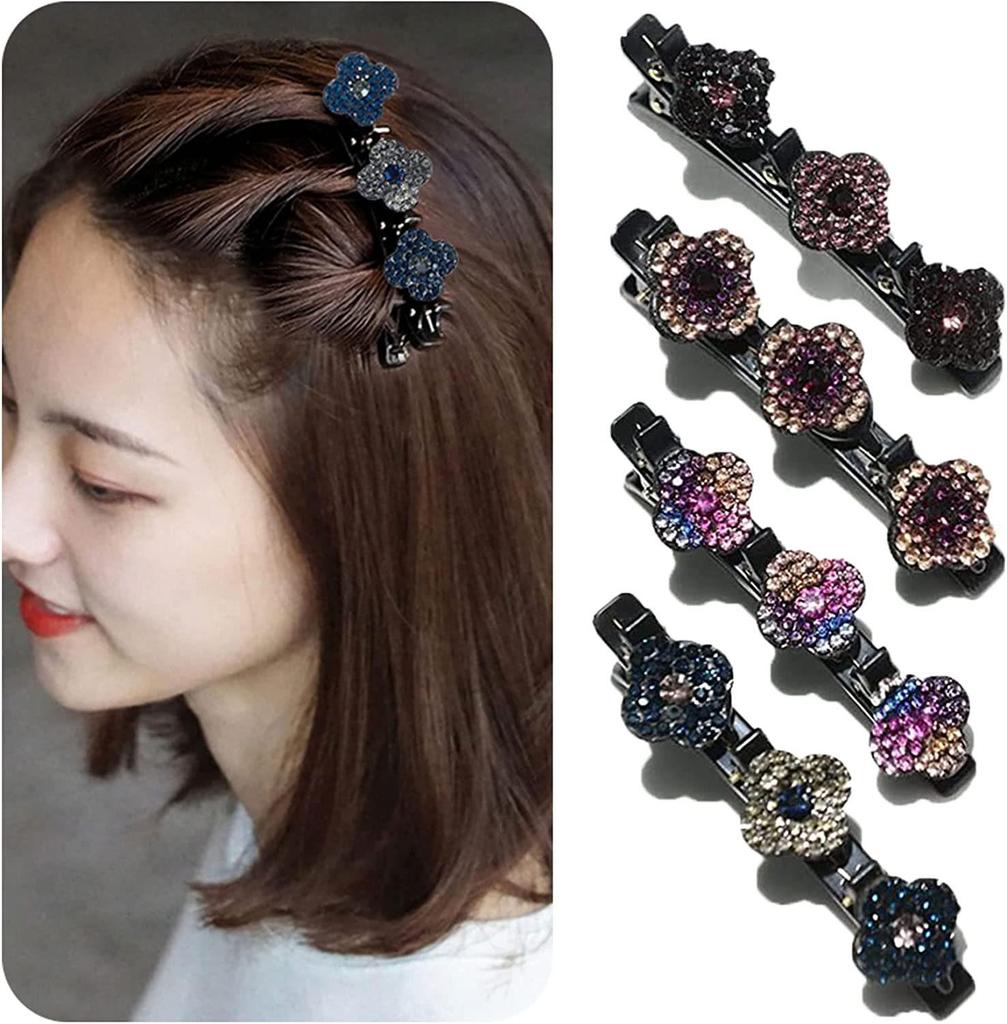 Trendy European & American Braided Hairpin Set: Floral and Bangs Clips