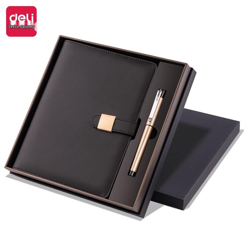 Deli Leatherette Notebook & Pen Gift Set, 32K