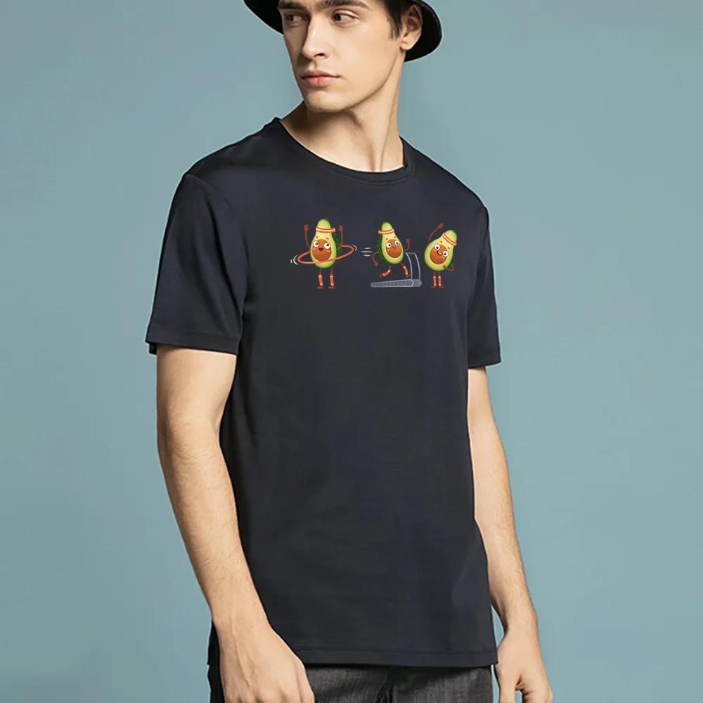 Men's Top Summer Fashion Short-sleeved Men's T-shirt Avocado Printed O-Neck Short-Sleeved Loose Casual Street Top Tees Clothing