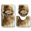 3D Lion Bathroom Toilet Three-Piece Floor Mat Door Mat Bathroom Carpet