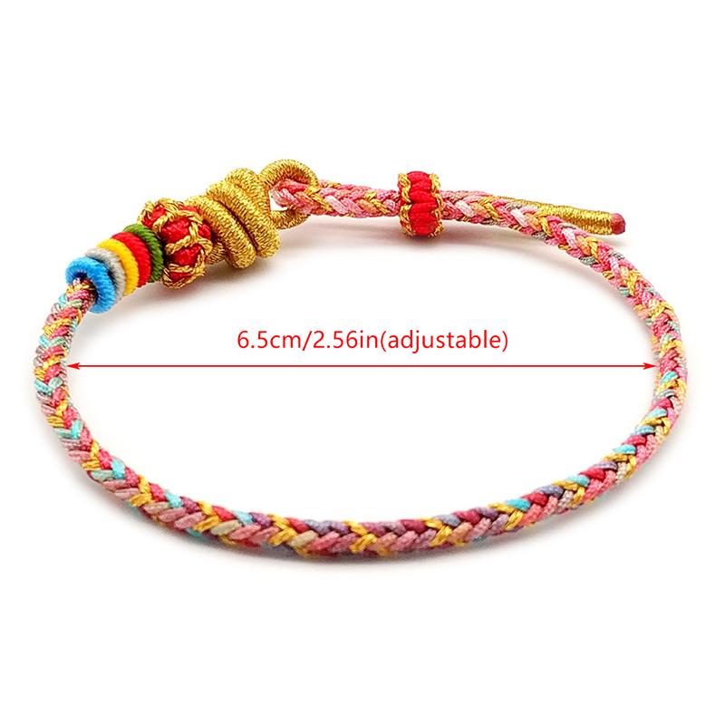 Vynikající ručně pletené vícebarevné provázkové náramky Jednoduchý romantický náramek s dračím uzlem Dárek