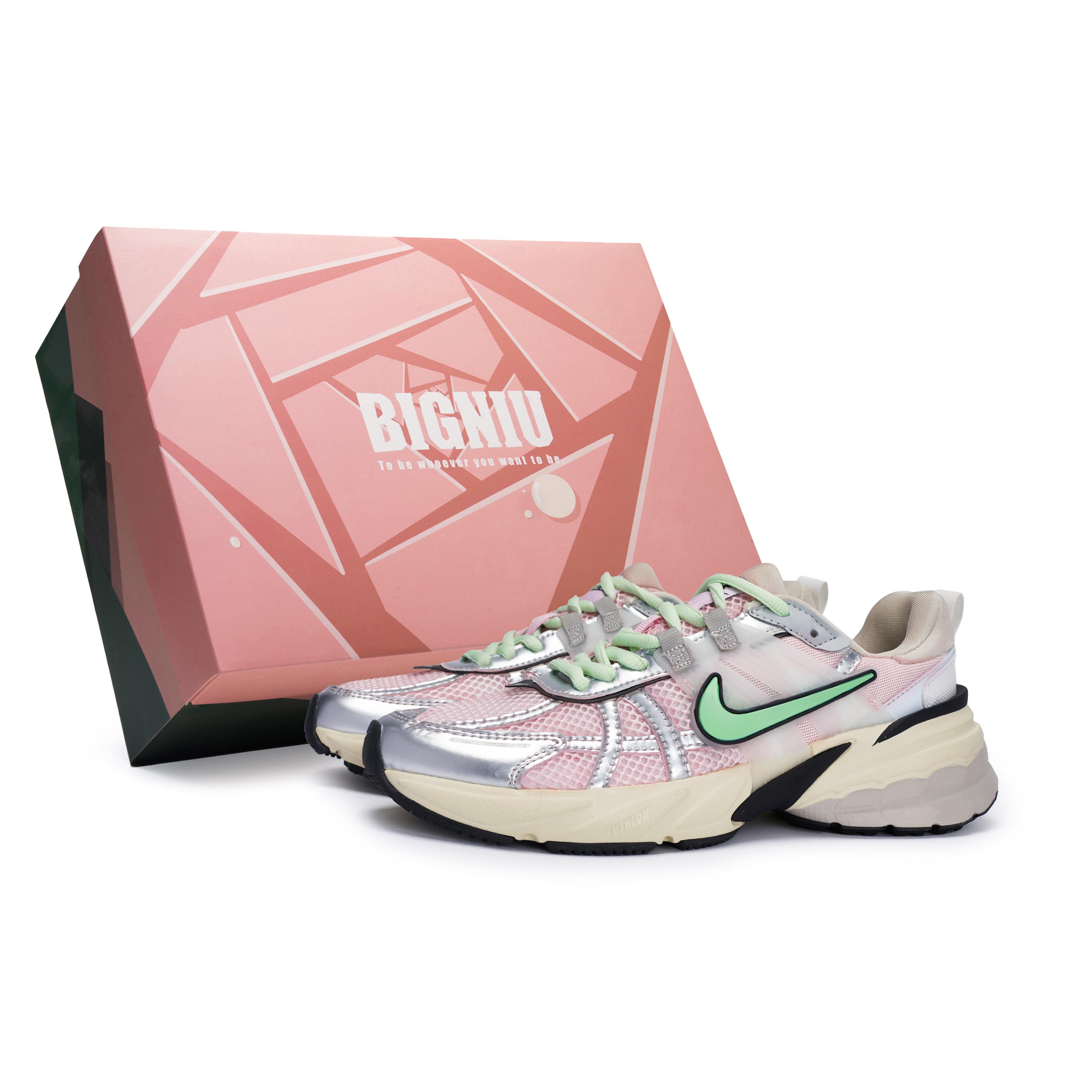 

Nike V2K Run Slip Resistant Abrasion Resistant Low top Casual Running Shoes Women s Silver Pink Green FD0736-100(Team80-S-BOX) 44.5
