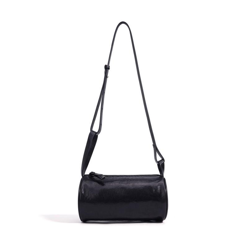 Shoulder Bag Premium Handbag Simple Commuter Versatile Genuine Leather Pillow Women s Crossbody 23x12x12cm чёрный