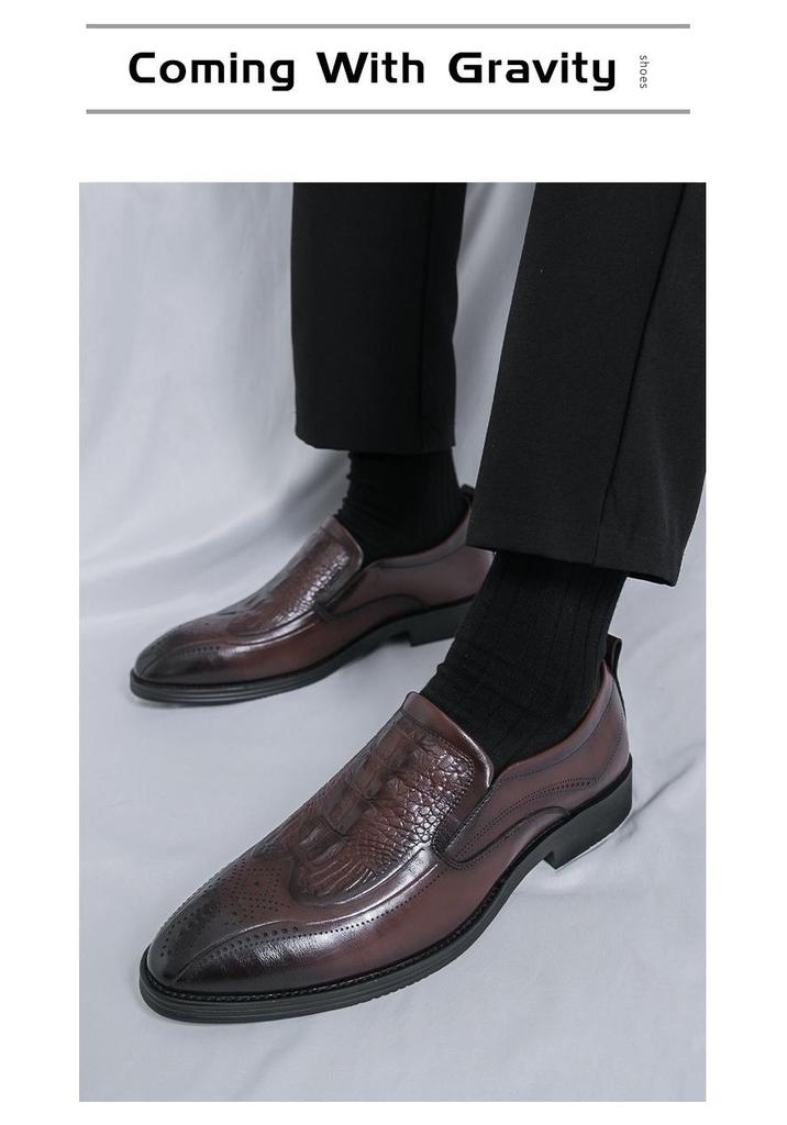 Men's Formal Leather Slip-on Loafers: Business & Casual Moccasins - Large Sizes for Spring & Autumn
