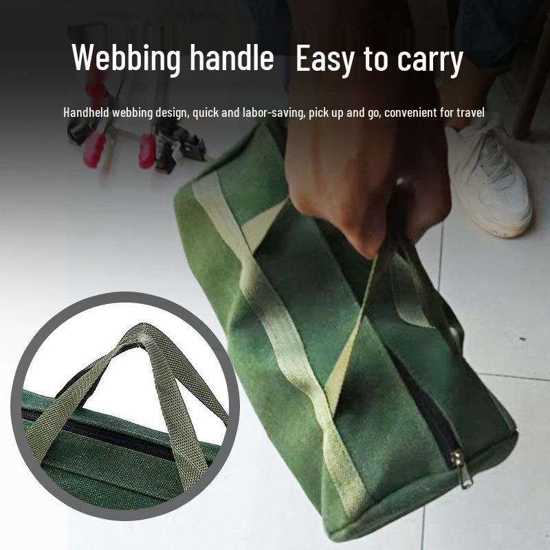 Large Capacity Canvas Tool Bag for Electricians - Wrench & Tool Storage