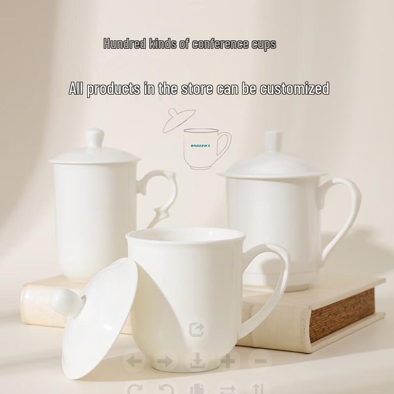 ZISIZ Ceramic Office Tea Cup with Lid