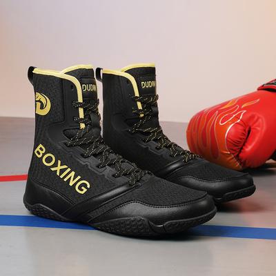 Profesionální boxerské tenisky pro muže Nový styl Vysoké zápasnické boty Protiskluzové bojové tenisky Prodyšné boxerské tréninkové boty