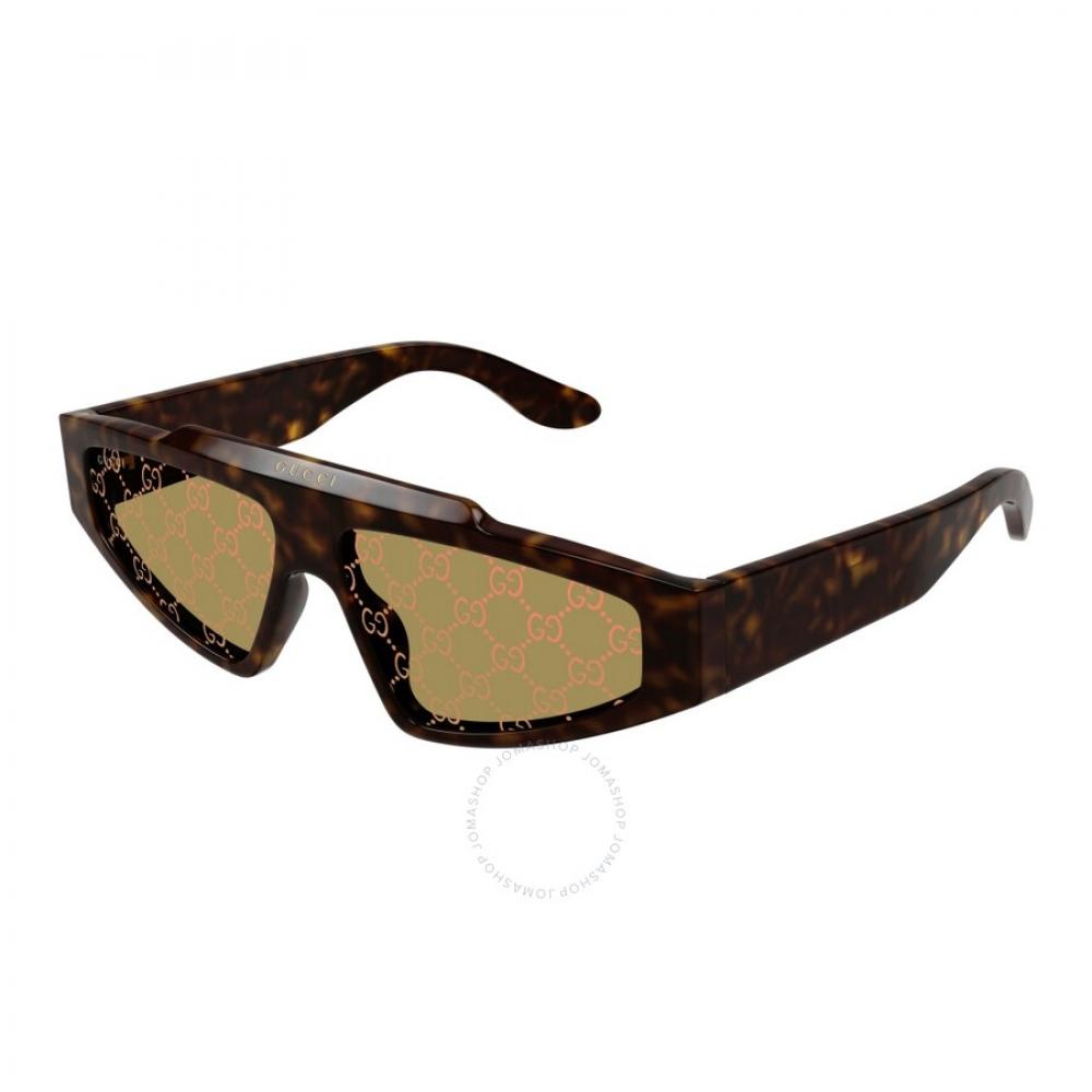 

Gucci Yellow Logo Browline Men S SunglaSSeS gg1591S 002 58