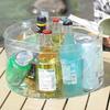 4Pcs PVC Transparent Ice Bucket Clear Washing Up Bowl Outdoor Folding Water Basins  Picnic