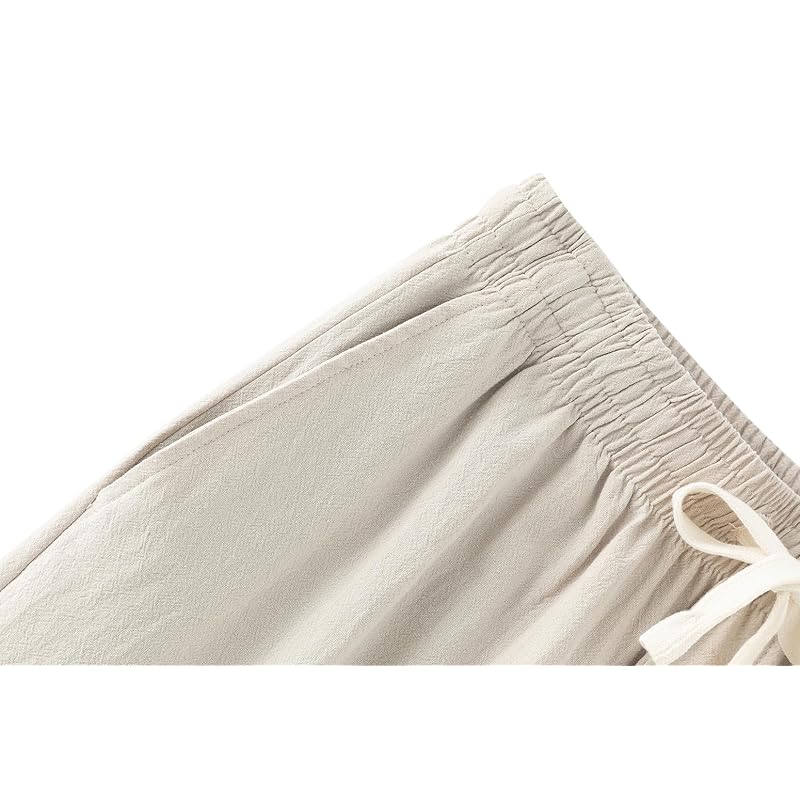 [JHIJSC] sarouel pants men's pants spring Relaxing cotton linen Plain color wide pants Fashionable big size (JP, alphabet, XL, gray)