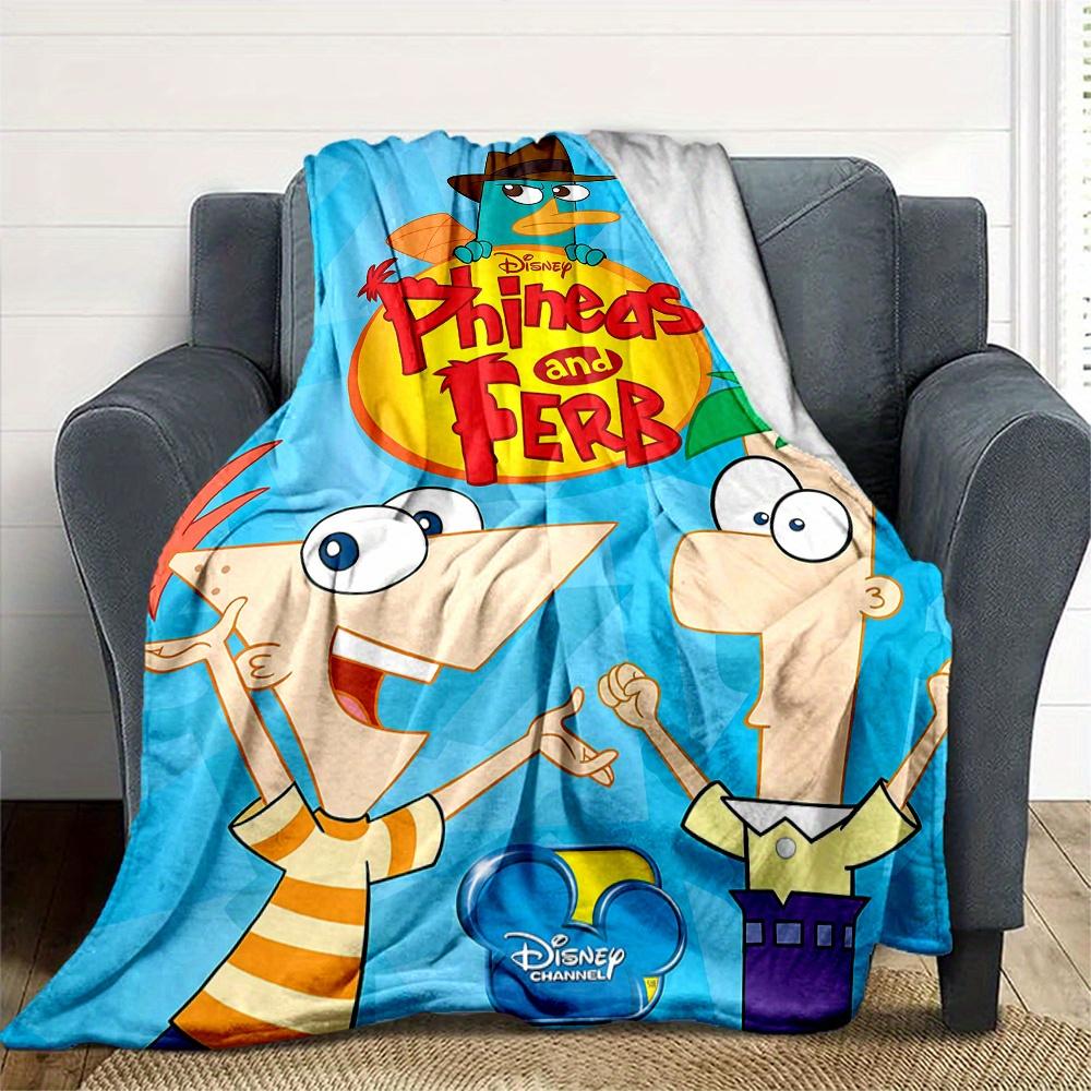 1pc, Disney Phineas and Ferb Blanket Soft Throw for Room Decor, Perfect Gift for Family and Friend, Family-Friendly Design, Suitable for