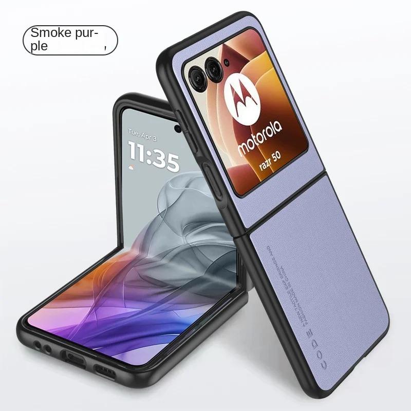 Luxury Premium Leather Cover for Motorola Razr 50 Ultra Moto Razr 50 50 Ultra 2024 Razr40 2023 Shockproof Hard Plastic Phone Case