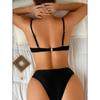 Women S Split Swimsuit Sexy Bikini Set With Gold Foil Decor Push Up Pure Desire Style