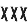 VidaXL Dining Table Legs In X-Shape, 3 Pieces, Black, 80 X (72-73) Cm, Steel 4012992