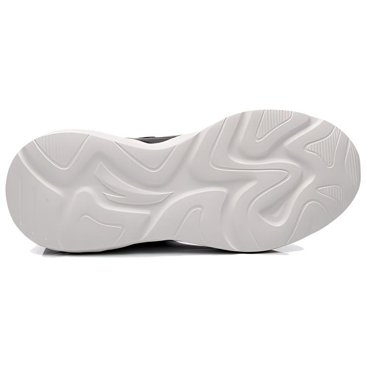 Anta Textile, Artificial Leather Slip Resistant Abrasion Resistant Low top Casual Shoes Men's Black Gray 112418814-2