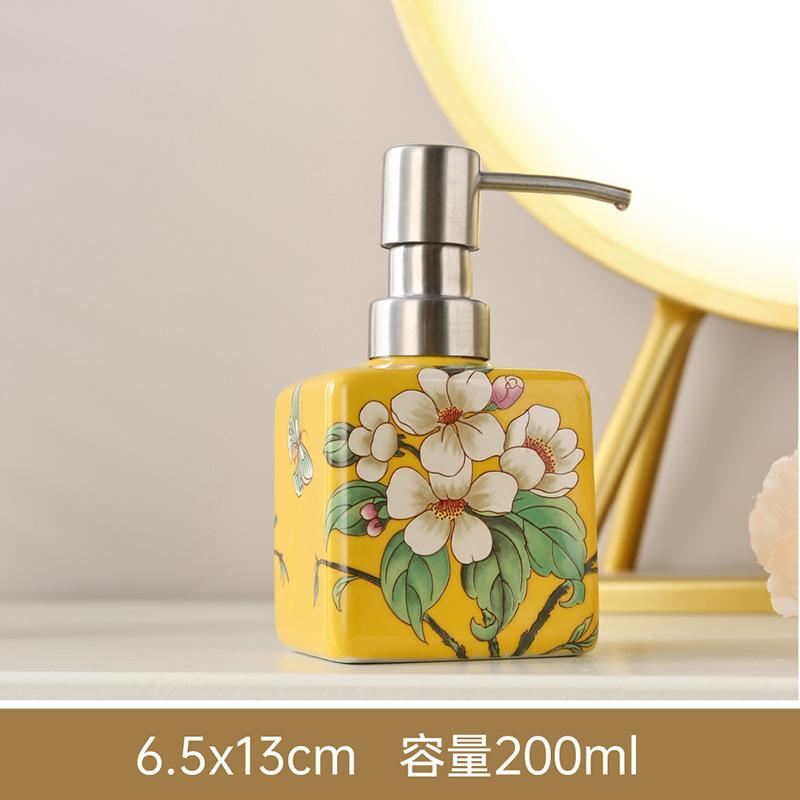 New200ml The Pattern Appears High-end Soap Dispenser Hand Wash Bottle Ceramic Shampoo Shower Gel Lotion Dispenser Soap Separator