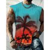 Fashionable Comfortable Sleeveless Tree Pattern Vest 3D Print Streetwear Tops Loose Casual Sport Breathable Oversized Round Neck Vest