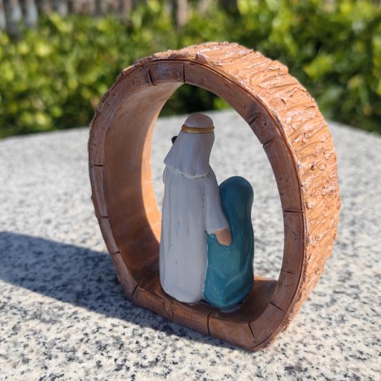 Oval Doğuş Asılı Süsü Ev Ofis Noel Ağacı El Boyaması İsa'nın Doğuşu Sahnesi Kutsal Aile Tatil Dini Dekorasyon Kolye