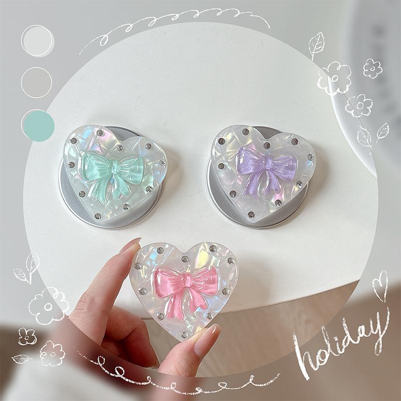Simple Shell Pattern Colored Bow Mobile Phone Airbag Bracket Wind Ring Girl Small Gift