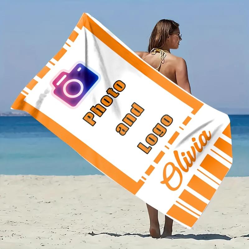 Personalized Beach Towel Customize Photo Funny Picture Microfiber Beach Towel Thin Absorbent for Beach Swimming Yoga Bath Sports