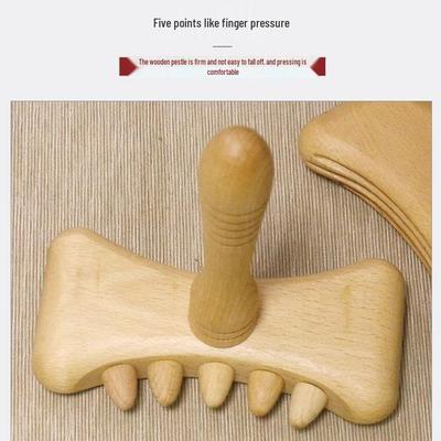 Gua Sha T-Shaped Wooden Massage Stick for Full Body Acupoint and Meridian Relief