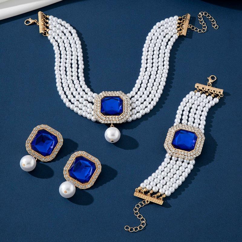 Korean Retro Pearl Diamond Fringed Neck Chain Internet Celebrity Temperament Design Sense Flower Bow Collarbone Chain Necklace Female