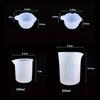 8pcs DIY Crystal Drop Glue Silicone Stirring Stick 100ml250ml Disposable with Scale Measuring Cup Sub-packing Card Slot Glue Cup.
